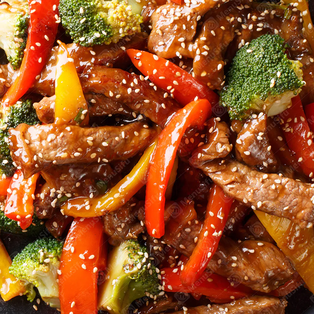 Beef stir-fry with broccoli and bell peppers at Lucky Garden, a Chinese Restaurant in Cypress