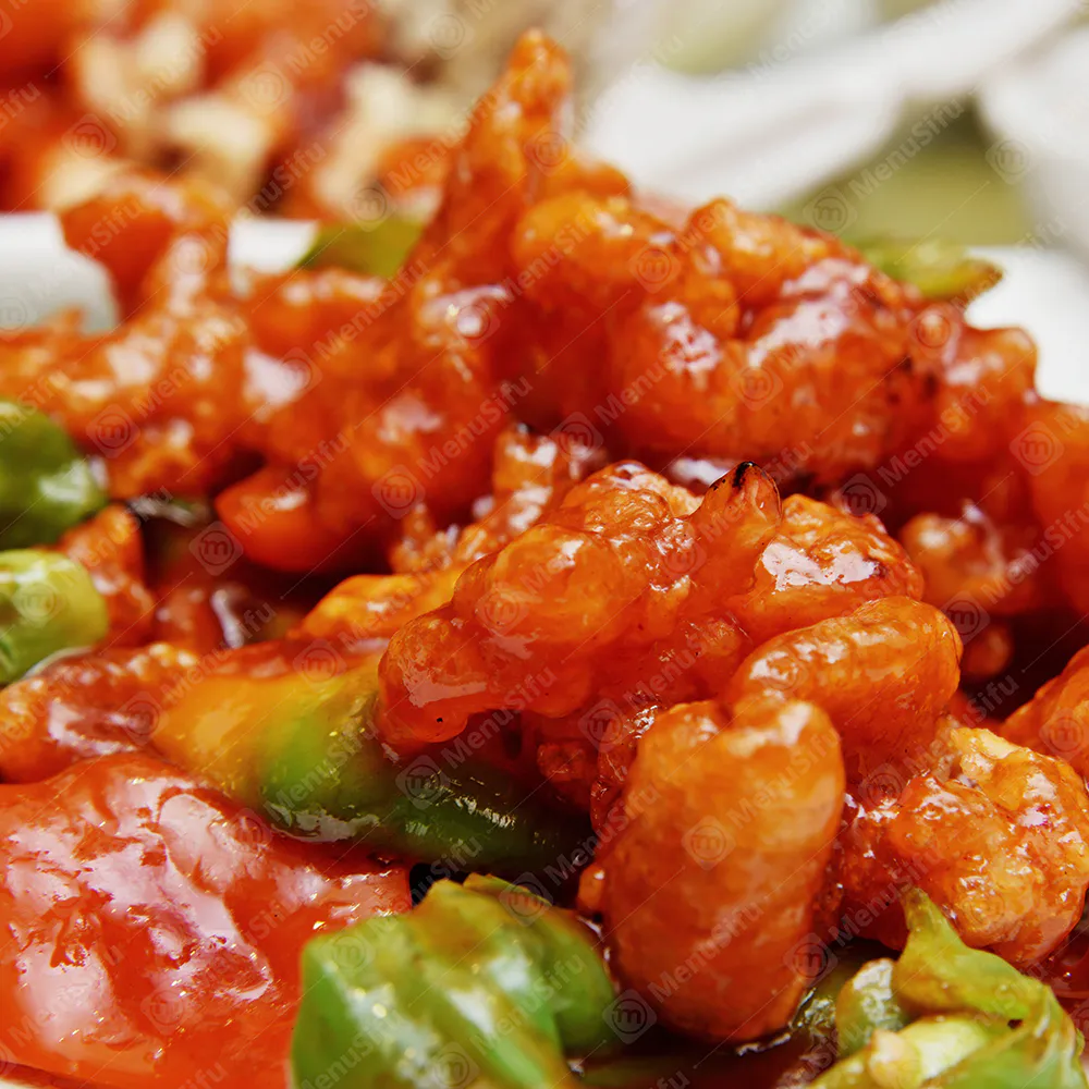 Crispy sweet and sour pork with peppers at Lucky Garden, a Chinese Restaurant in Cypress